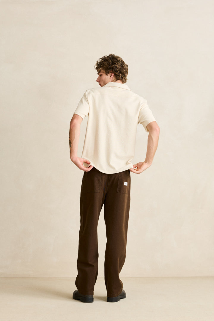 reverse terry ss shirt-natural