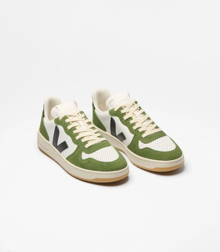 V-10 PRIME LEATHER-WHITE_BLACK_MILITARY GREEN