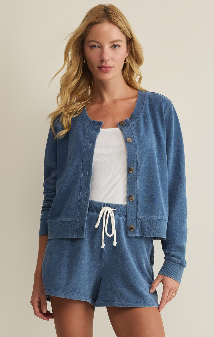 Daily Knit Denim Cardigan-Vintage Indigo (VIN)